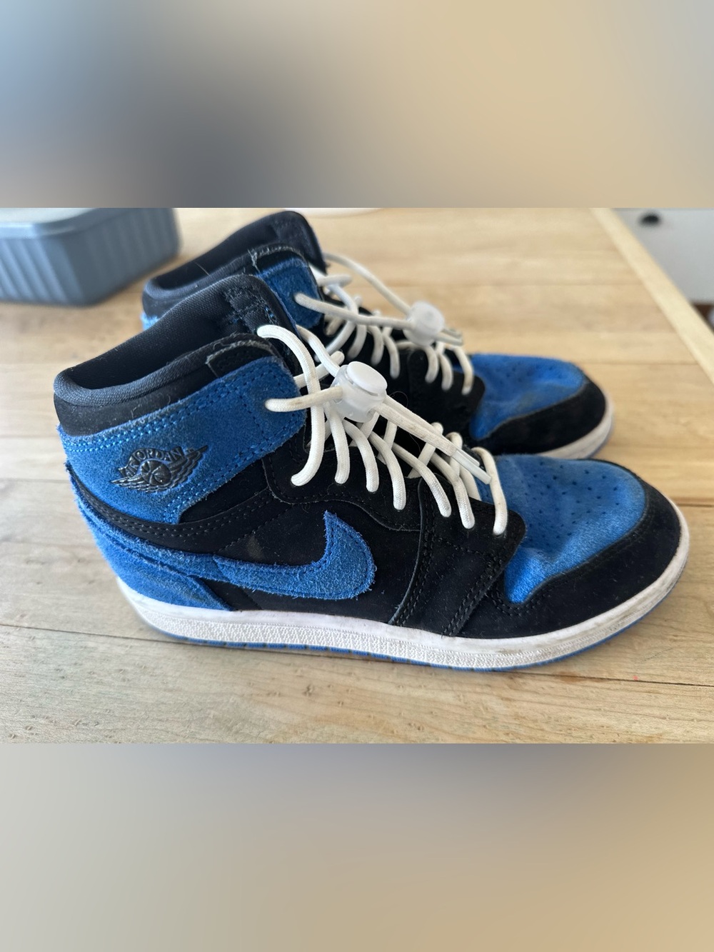 Nike Kids Black and Blue High-Top Sneakers